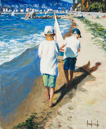 Sailors on Third Beach by Ron Hedrick sold for $2,250