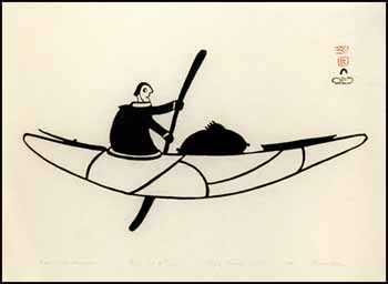 Man in Kayak by Napachie Pootoogook sold for $585
