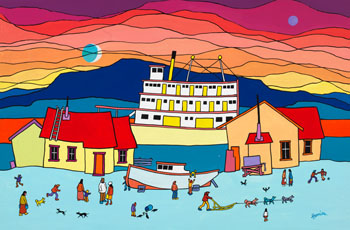 Boats by Ted Harrison sold for $44,250