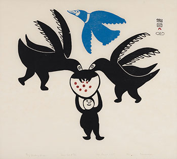 Boy Feeding Birds by Napachie Pootoogook sold for $344
