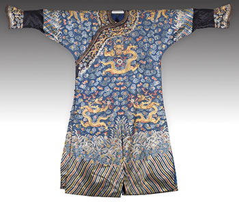 A Chinese Embroidered Silk Ground Dragon Robe, Jifu, Mid-19th Century by  Chinese Art vendu pour $15,000