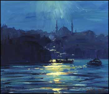 Evening at the Golden Horn, Istanbul by Daniel Izzard sold for $2,125