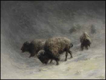 Buffalo in a Blizzard by Frederick Arthur Verner sold for $38,350